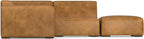 SIMPLIHOME Rex Right Corner Sectional Modular Sofa and Ottoman Set in Full-Grain Genuine Leather, Sienna, 116-inch-wide L-Shaped Leather Sofa and Matching 34-inch-Wide Table Ottoman for Living Room