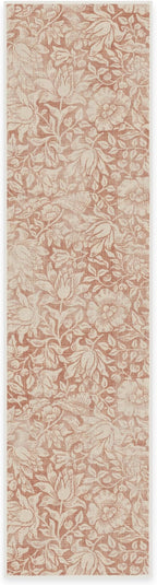 RUGGABLE x Morris & Co Washable Runner Rug – Mallow Rust Red 2.5x10, Stain-Resistant, Non-Slip Hallway Runner – Machine Washable Rug for Hallway, Entryway, Living Room & Kitchen–with Standard Pad