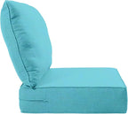 Luxury 22x24/22x25 6-Inch Outdoor Deep Seat Cushions Set of 6 - Comfortable Patio Zipper Chair Cushion for Wicker Dining Rocking Gilider Loveseat Couch Sectional Sofa - Turquoise
