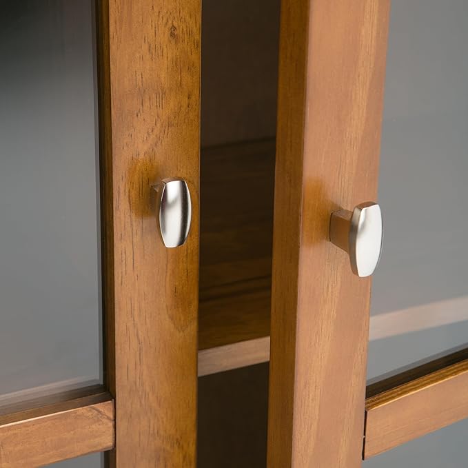 SIMPLIHOME Warm Shaker SOLID WOOD 39 inch Wide Transitional Medium Storage Media Cabinet in Light Golden Brown for the Living Room, Entryway and Family Room