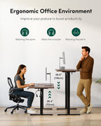 FEZIBO One-Piece Standing Desk Adjustable Height Stand up Home Office Desk, 32x20 Inch Electric Standing Computer Desk, with 4 Memory Presets, Headphone Hook, Black Walnut