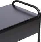 Kate and Laurel Kura Elegant Narrow Side Table, 19 x 9 x 26, Black, Modern Glam Slim Lift-Top Living Room End Table with Bottom Wire Rack for Entryway or Family Room Storage