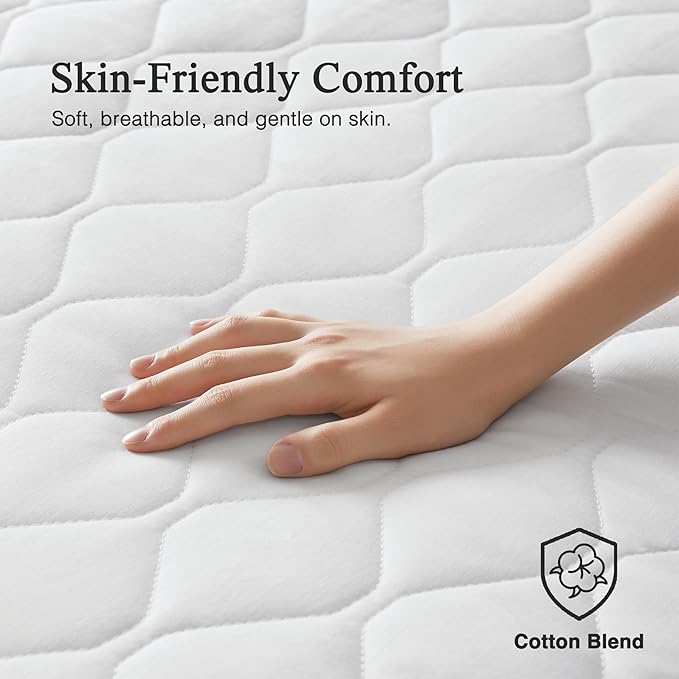 Beautyrest Cotton Blend Heated Mattress Pad Secure Comfort Technology - Luxury Quilted Electric Mattress Pad with Deep Pocket - 5-Setting Heat Controllers, King, White