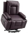 GarveeHome Oversized Electric Lift Recliner Chair - Heat and Massage, PU Leather Power Lift Recliner for Elderly & Mobility Impaired, Adjustable Back and Legs, Heavy Duty Lift Chair for Seniors
