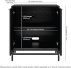 Henn&Hart 28" Fluted Wooden Accent Cabinet, Modern Ribbed Sideboard Buffet Cabinet with 2 Doors and an Adjustable Shelf for Living Room, Dining Room, Bedroom or Entryway, Black Grain