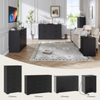 LIDYUK Black Dresser for Bedroom, 3 Drawer Dressers & Chest of Drawers, Modern Wood Dresser with Charging Station, End Table Nightstand Bedside Table for Bedroom, Living Room
