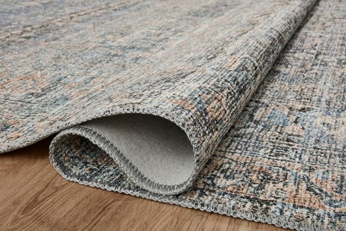 Loloi Amber Lewis Billie Collection BIL-05 Denim/Blush 8'-6" x 11'-6", 0.19" Thick Area Rug