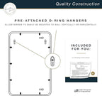 MCS Master & Co. Modern Metal Large Wall Mirror, Minimalist Home Decor Rectangle Mirror with Rounded Corners for Living Room, Bedroom, or Bathroom, 24 by 36 Inch, Brass