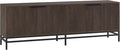 Henn&Hart Fluted TV Stand for TVs up to 78'' with 2 Storage Cabinets and Adjustable Shelves for Living Room, Family Room, or Office, Alder Brown