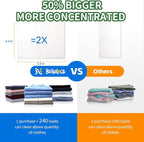 Laundry Detergent Sheets - 240 Loads Unscented Gentle on Sensitive Skin, Laundry Sheets for Dorm,College,Home, Hotel,Apartment,Camping,Cruise,Road Trip,Small space, Family School Travel Essentials