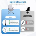 HYLONE Heavy Duty Office Chair, 5" Thickened Seat Ergonomic Desk Chair with Adjustable Armrests, Home Office Computer Chairs for Long Hours Mesh Executive Chair(Grey)
