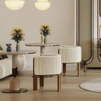 Velvet Fluted Accent Chair for Living Room with Wood Frame, High Resilience Foam, Elegant Modern Armchair (Beige)