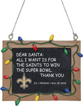 NFL Resin Holiday Christmas Chalkboard Sign Ornament