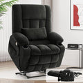 Power Lift Recliner Chair for Adults Oversized Infinite Position Lift Chair for Elderly W/Massage & Heat, Lay Flat Recliner Chair, One-Touch Reset, Cup Holders, Lumbar Pillow, Fabric (Premium, Grey)