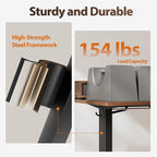 Agilestic 55 Inch Electric Standing Desk with Drawers, Adjustable Desk with Storage Shelf, Stand Up Home Office Computer Table, Splice Board, Dark Walnut