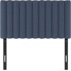 Furinno Roanne Upholstered Tufted Headboard, Twin, Denim