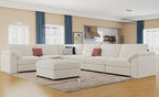 EASE MOOSE Oversized Sectional Modular Sofa,Modern Comfort L Shape Sectional Couch Wide Deep seat Couch for Living Room,White