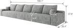 168.1" Oversized Modular Sectional Sofa Upholstered Couches, 5-Seat Cloud Couch for Livingroom Apartments,Deep Seat Pet-Friendly Fabric, No Assembly Required (Gray)
