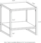 FURINNO Camnus Modern Living 2-Tier End Table, Americano, 15.9 in x 15.75 in x 18 in