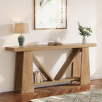 Tribesigns 70.9-Inch Extra Long Console Table for Entryway, 2-Tier Farmhouse Sofa Table with Storage, Wooden Narrow Behind Couch Table for Living Room, Hallway, Foyer