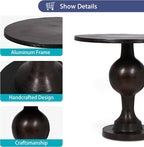 Christopher Knight Home Vintage Aluminum Round Dining Table with Pedestal Base, Table for Dining Set, Suitable for Small Living Areas,Furniture for Kitchen, Dining Room, Party, Raw Bronze