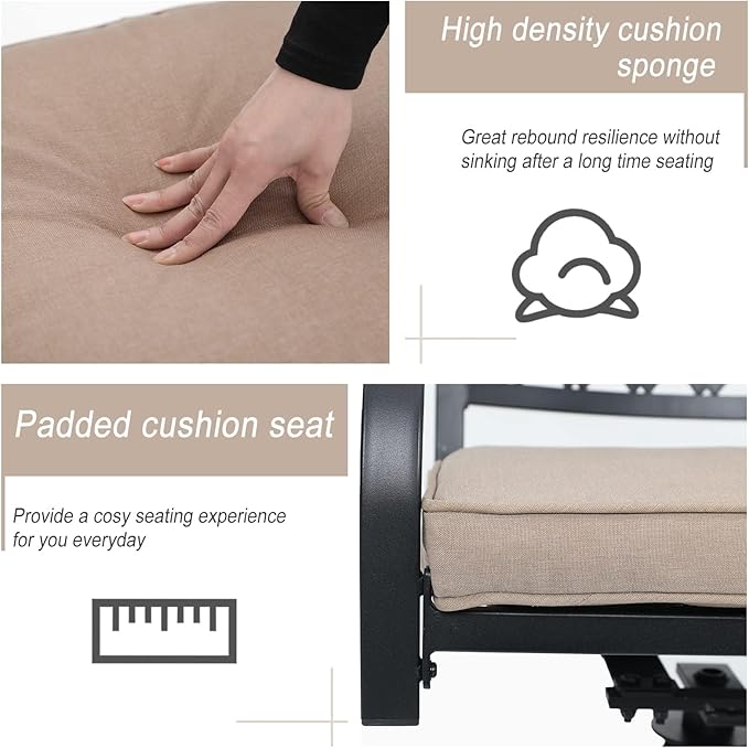 Sophia & William Patio Dining Chairs Set of 4, Outdoor Swivel Rocker Patio Chairs with Cushion, Metal Outdoor Chairs for Garden Backyard Bistro