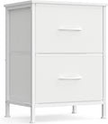SONGMICS Dresser for Bedroom, Chest of Drawers, Nightstand, Steel, MDF, 2 Non-Woven Fabric Drawers, Storage Organizer Unit, Closet, Entryway, Cloud White and Snow White ULGS312W01S