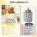2 Pack Beeswax Bread Bags - 17x13 Inch Reusable Bread Storage Bags,Bees Wax Lined Bread Bags for Home Cooks fresh bread storage Easy Clean (Berry)