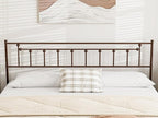 Metal King Size Headboard, Victorian Farmhouse Style Headboard, Easy Assembly, Steel King Headboard Only for Bedroom - Brown