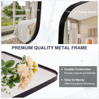 ANDY STAR 32x48 Black Bathroom Mirror, Oblong Vanity Mirror with Stainless Steel Metal Frame, Matte Black Oval Mirror for Over Sink, Modern Anti Rust Wall Mounted
