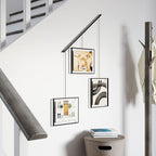 Umbra Exhibit Wall Frame with Metal Rod for Hanging-Rimless Design-Suitable for Living Room, Bathroom, Bedroom, Entryway and More, Black