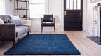 Unique Loom Solid Shag Collection Area Rug (8' x 10' Rectangle, Sapphire Blue/ Navy Blue)