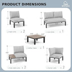 MFSTUDIO Patio Furniture Set,8 Seat Outdoor Sectional Sofa Patio Conversation Set with 1×Coffee Table for Backyard,Garden,Deck