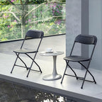 SEALAMB Plastic Folding Chairs 30 Pack, Black Commercial Portable Indoor/Outdoor Chairs for Home Office, Wedding, Events Parties with Steel Frame, 350lbs Capacity (Black-Plastic, 30 Pack)