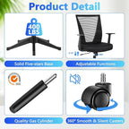 CLATINA Home Office Chair Ergonomic Desk Chair Mesh Computer Chairs with Armrests Executive Rolling Wheels Swivel Heavy Duty Chairs Office, Home, Black 2 Pack