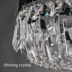 Veronie Crystal Ceiling Light Fixture, 4-Light Modern Semi Flush Mount Ceiling Light, Black Lighting Fixtures Lamp for Hallway, Kitchen, Entryway, Bedroom, Laundry Room