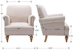 DM Furnitue Modern Accent Chair Comfy Arm Chairs Comfy Upholstered Lounge Chair Single Sofa Couch for Bedroom/Living Room, Cream