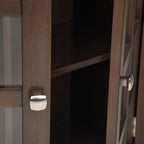 SIMPLIHOME Acadian SOLID WOOD 36 inch Wide Transitional Entryway Storage Cabinet in Natural Aged Brown for the Living Room, Entryway and Family Room