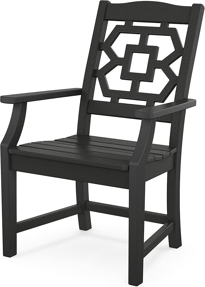 Martha Stewart by POLYWOOD® Chinoiserie Dining Arm Chair in Black