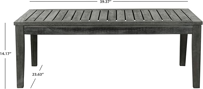 SAFAVIEH Outdoor Collection Fresno Dark Slate Grey and Beige 4Pc Outdoor Living Set