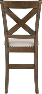 Signature Design by Ashley Moriville Rustic Farmhouse 24.5" Upholstered Barstool, 2 Count, Beige & Brown