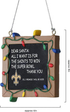 NFL Resin Holiday Christmas Chalkboard Sign Ornament