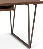 SIMPLIHOME Ryder SOLID WOOD Modern Industrial 66 inch Wide Writing Office Desk in Natural Aged Brown for the Office Desk, Writing Table, Workstation and Study Table