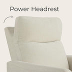 CHITA Power Recliner Chair for Adults, Electric Zero Clearance Wall Hugger Recliner for Small Spaces, Modern Living Room and RV Recliner Chair with Adjustable Power Headrest & Charging Ports, Cream