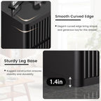 Black Dresser for Bedroom with 6 Double Drawers, 48" Wide Wooden Chest of Drawers with Curved Profile, Modern Fluted Dresser TV Stand, Wood Closet Clothes Storage Organizer for Living Room