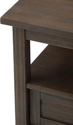 SIMPLIHOME Warm Shaker SOLID WOOD 20 inch Wide Rectangle Transitional End Side Table in Farmhouse Brown for the Living Room and Bedroom