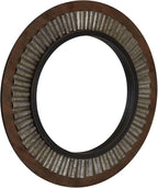 Household Essentials Household Essentials Wood Framed Sunburst Metal Mirror, Brown
