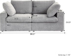WJShome 80.3" Cloud Modular Sectional Sofa with Thick Cushion, Wide LoveSofa Minimalist Sofa Couch,Deep Seat Couches for Living Room Sofa Sets(Light Grey, LoveSeat)