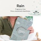 Grab Green Stoneworks Laundry Detergent Pods and Dryer Sheet Bundle, 50 Count Pods and 80 Dryer Sheets, Fragrance Free Rain Scent, Plant and Mineral Based Laundry Care Set