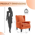 Accent Chair, Modern Living Room Chairs with Wingback, Comfy Upholstered High Back Single Sofa for Bedroom, Mid-Century Reading Armchair Sillas para Sala
